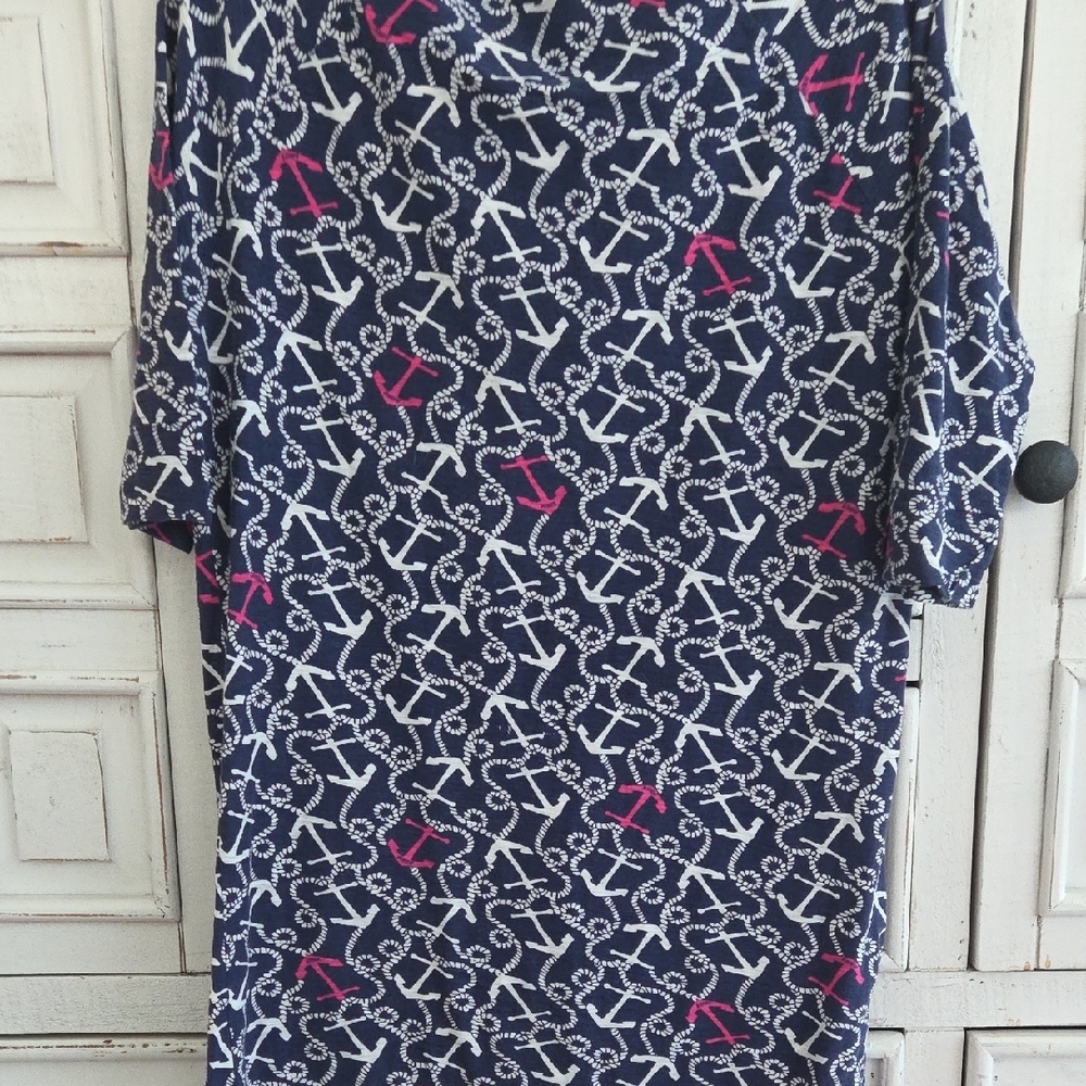 Lilly Pulitzer Navy and Pink Long Sleeve Dress - Picture 6 of 6